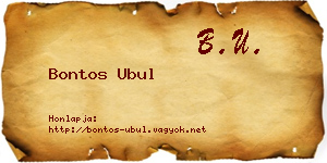 Bontos Ubul névjegykártya